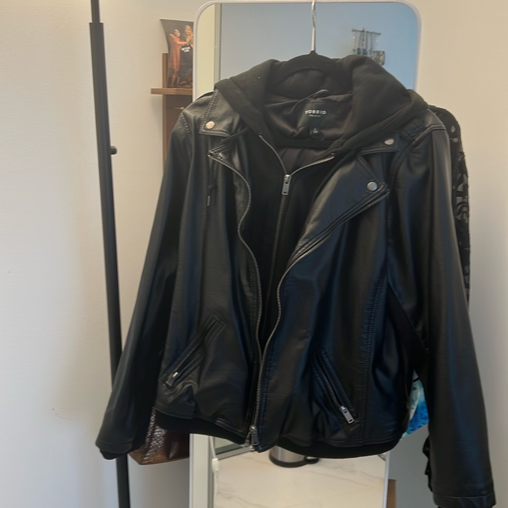 Torrid Faux Leather Hoodie Jacket 2X